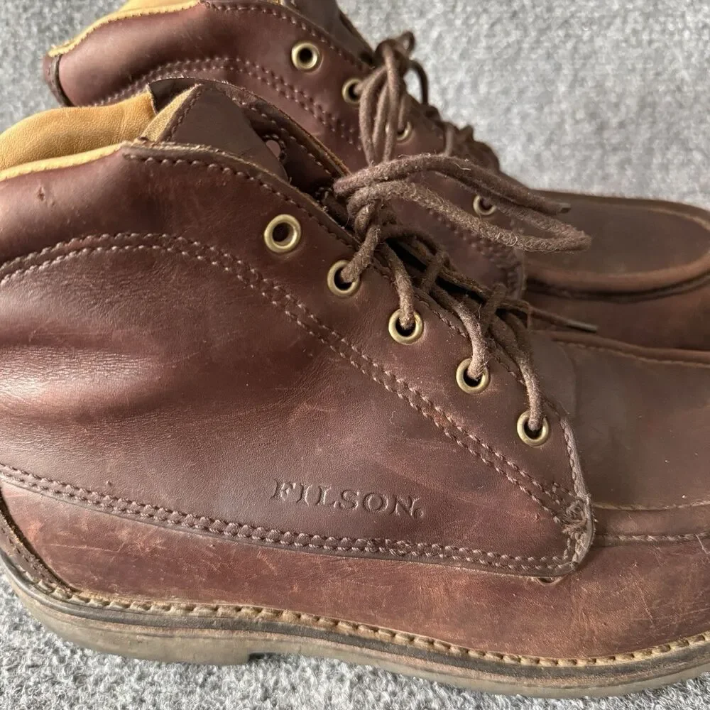 Filson Men's Chukka Boots Brown Leather Lace Up Round Toe Size 11.5 D